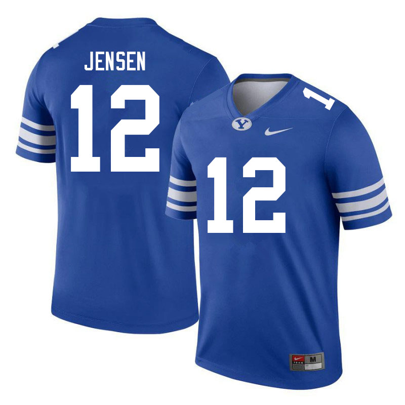 Men #12 Jake Jensen BYU Cougars College Football Jerseys Sale-Royal - Click Image to Close